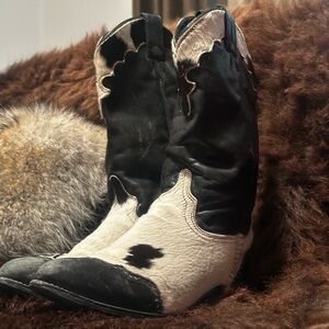 Vintage Real Leather/Hide Cowboy Boots